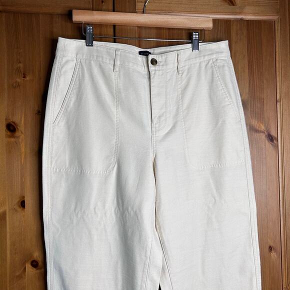 J. Crew Straight Leg Pants Women’s 12 Ivory Coastal Grandma Office Classic Chic - Picture 5 of 10
